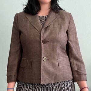 Loft Brown Linen Blazer sz 10p